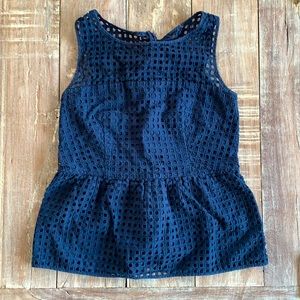 Peplum navy blue blouse